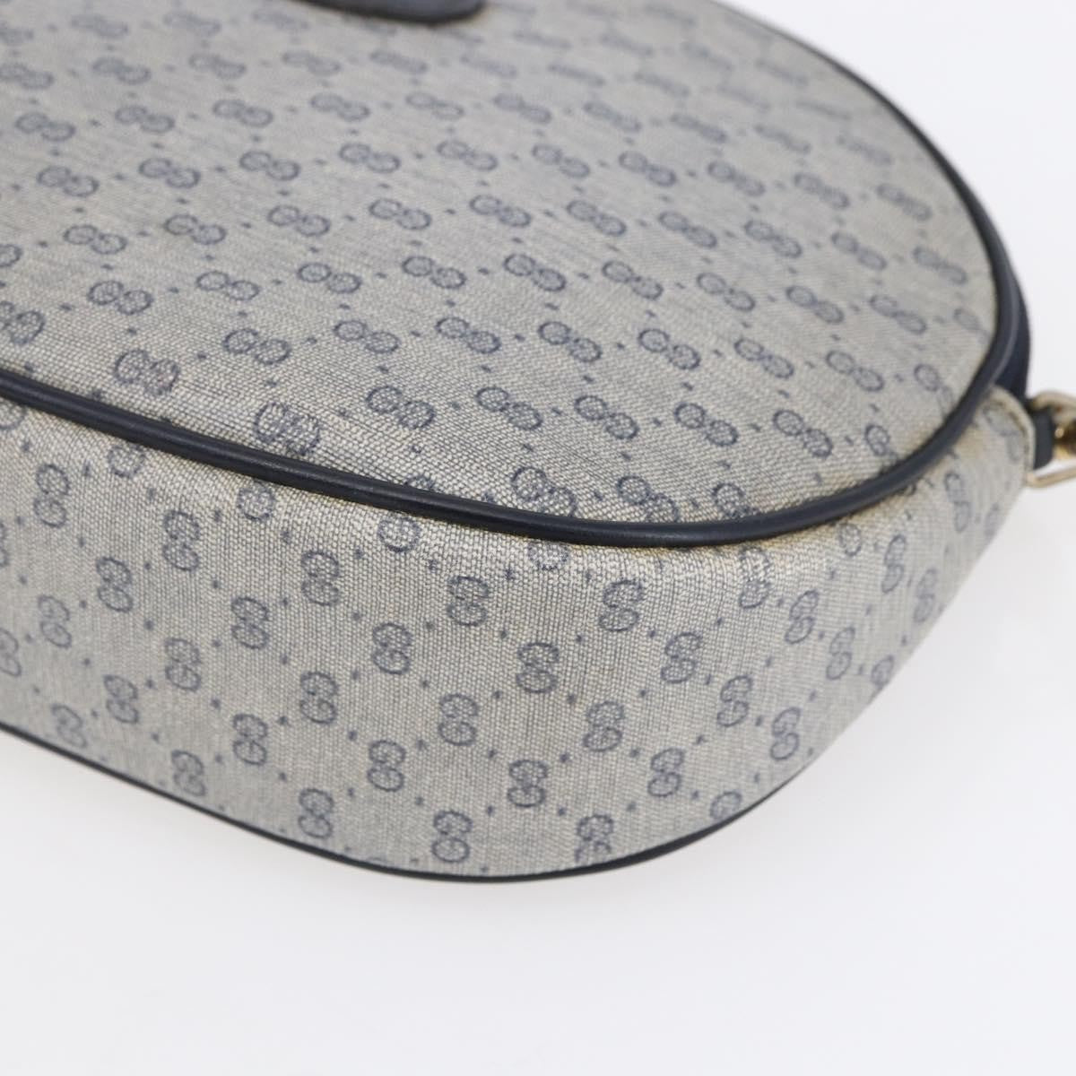 Gucci GUCCI Micro GG Supreme Shoulder Bag PVC Navy Gold Authentic BA7782