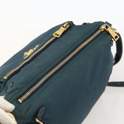 Prada PRADA Shoulder Bag Nylon Green Gold Authentic YKZ1088