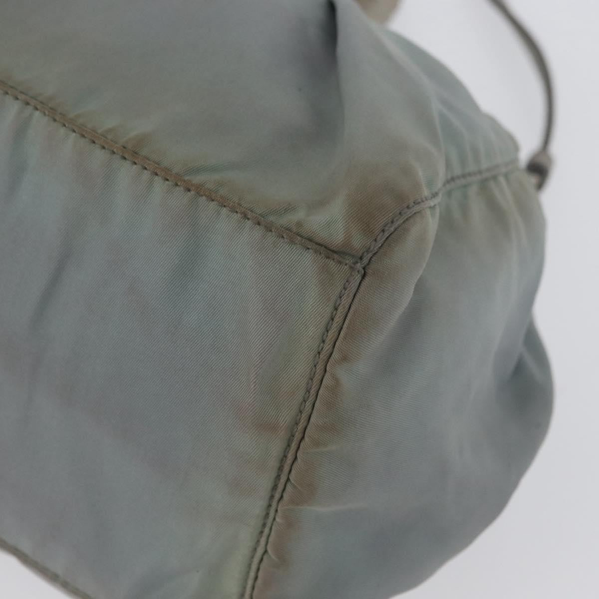 Prada PRADA Hand Bag Nylon 2way Green Silver Authentic YKZ274