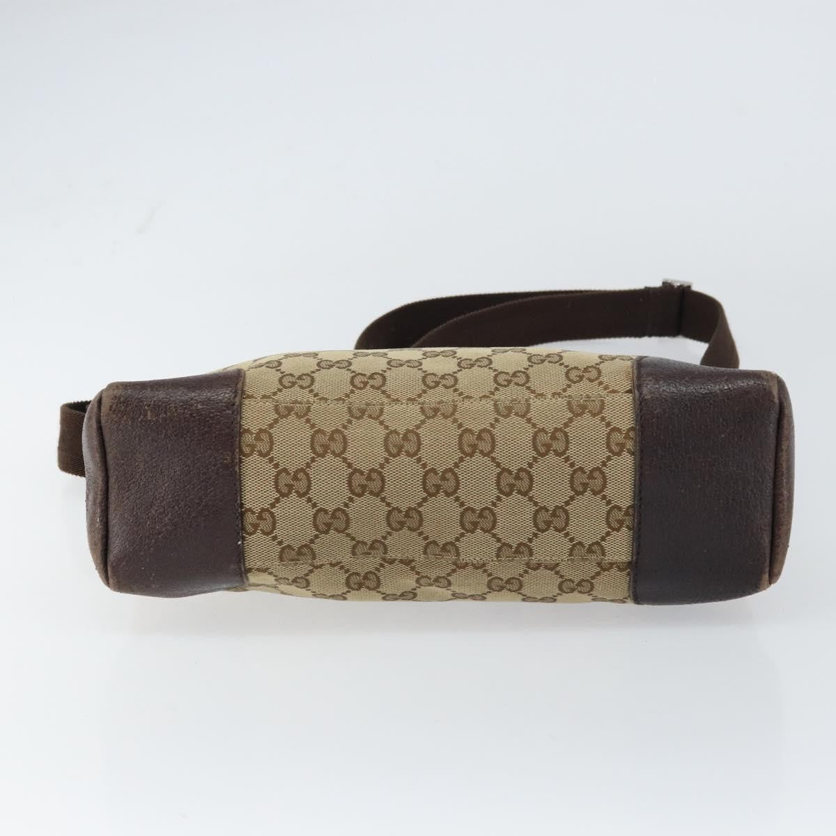 Gucci GUCCI GG Canvas Shoulder Bag Beige Silver 114273 Authentic 157746
