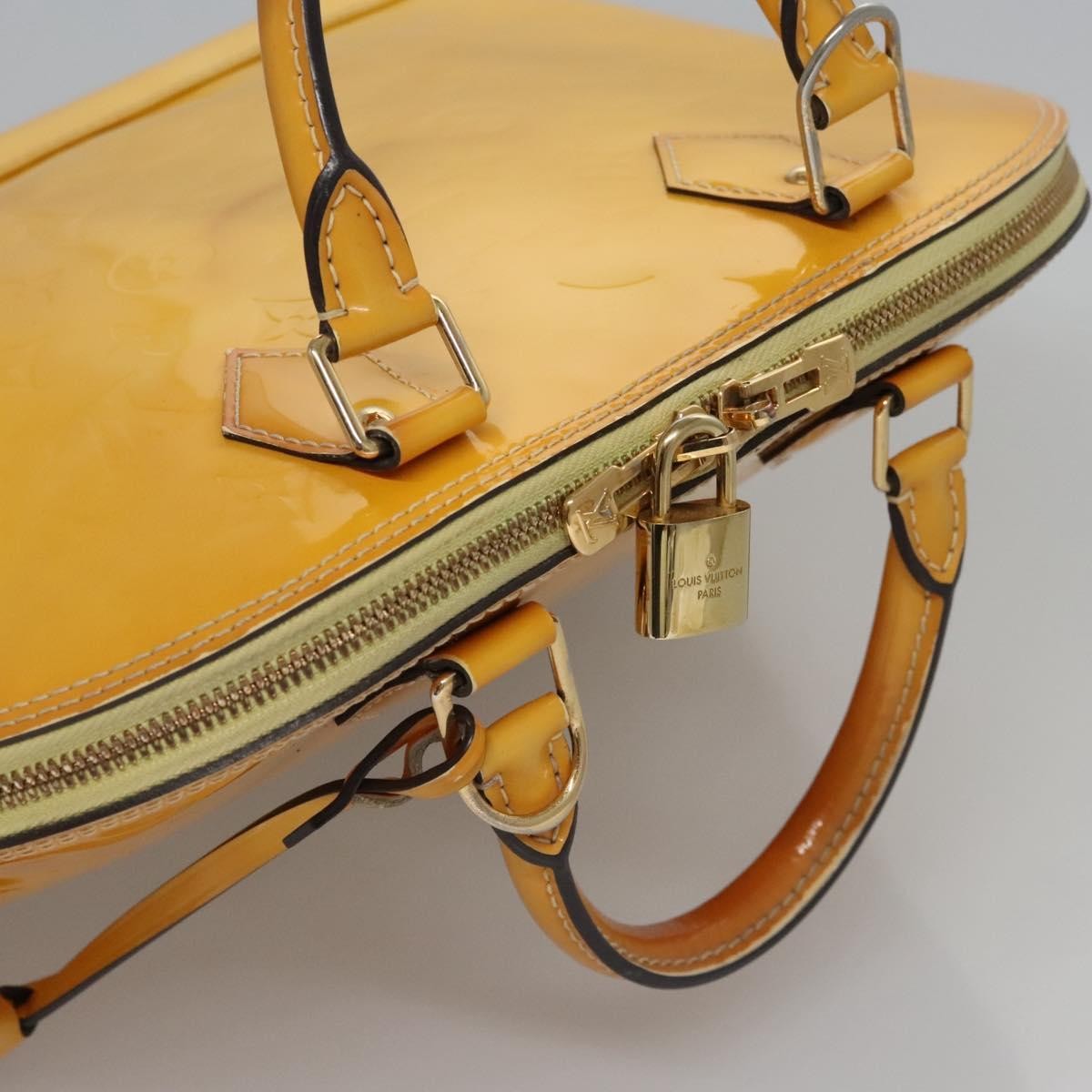 Louis Vuitton LOUIS VUITTON Monogram Vernis Alma PM Hand Bag Citrin M90101 LV Authentic EC497