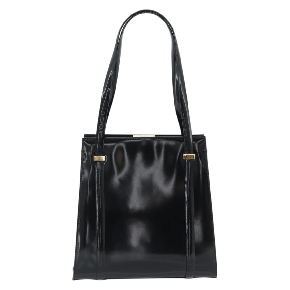 Gucci GUCCI Tote Bag Patent leather Black Gold 001 781 1735 Authentic bs35287