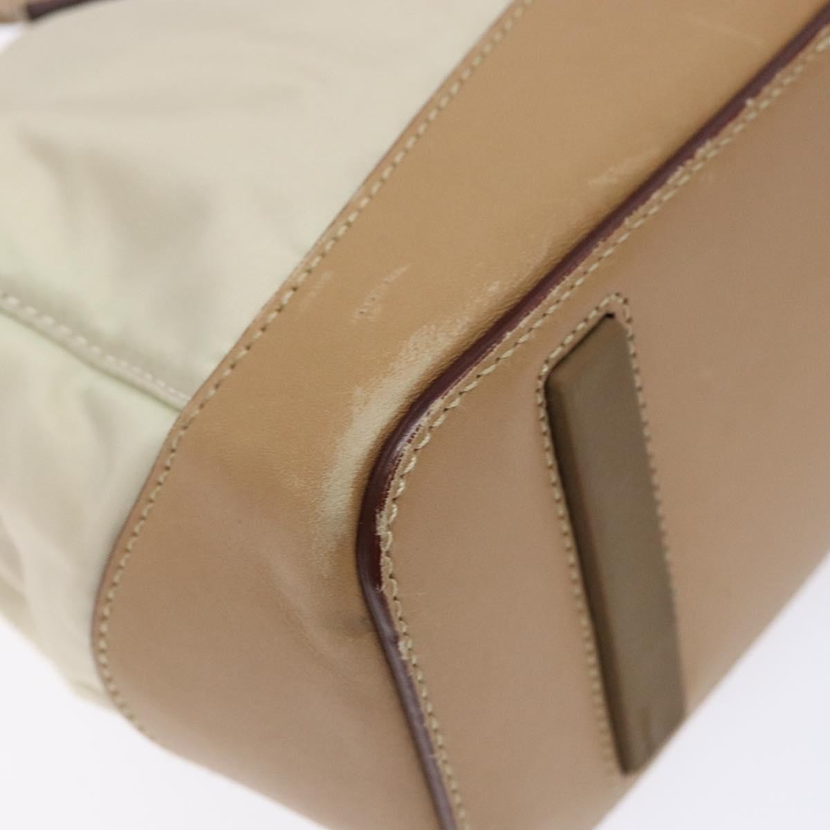 Prada PRADA Shoulder Bag Nylon Leather Beige Authentic bs29050
