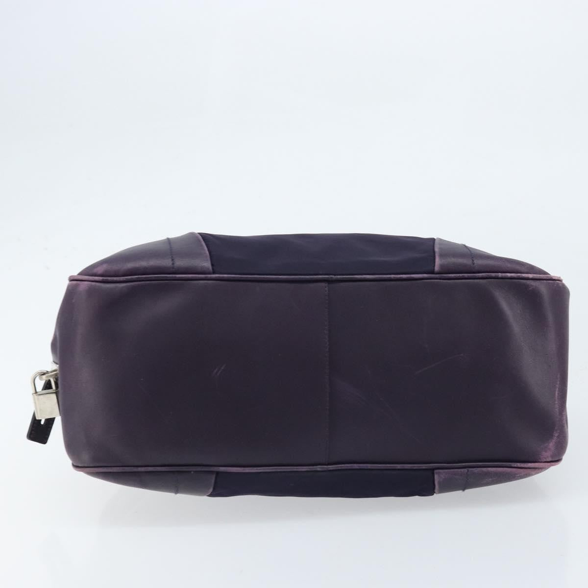 Prada PRADA Boston Bag Nylon Purple Silver Authentic ep13475