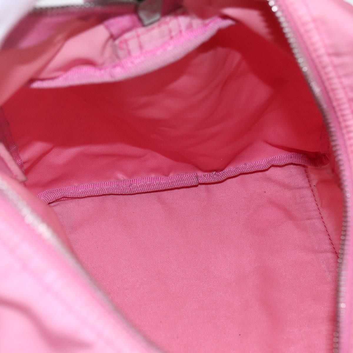 Prada PRADA Hand Bag Nylon Pink Silver Authentic 155083