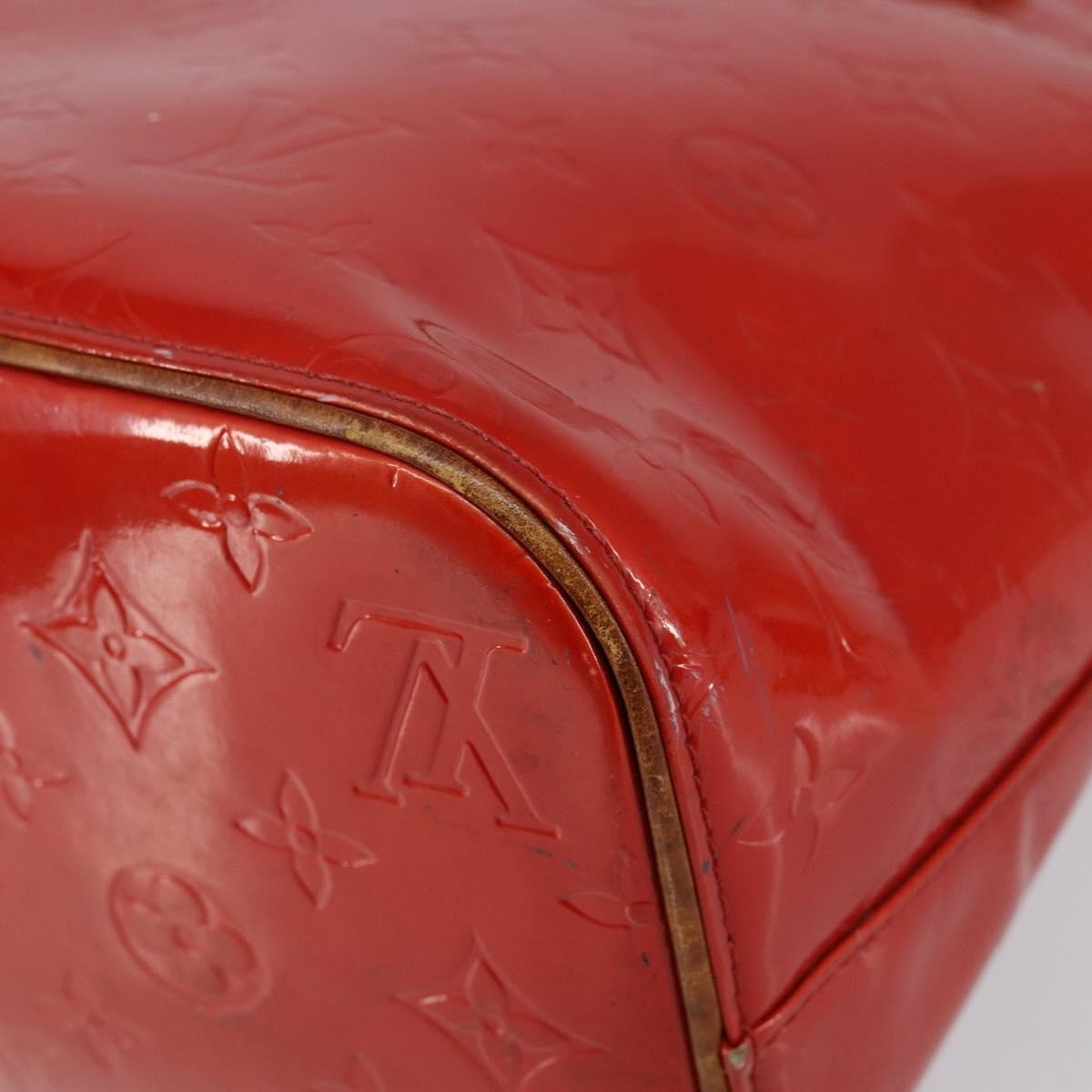 Louis Vuitton LOUIS VUITTON Monogram Vernis Houston Hand Bag Rouge M91092 LV Authentic bs30835