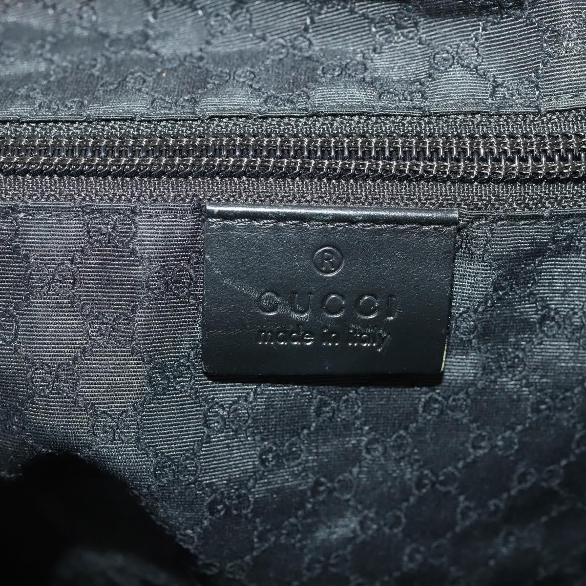 Gucci GUCCI Shoulder Bag Canvas Black Silver Authentic BA11545