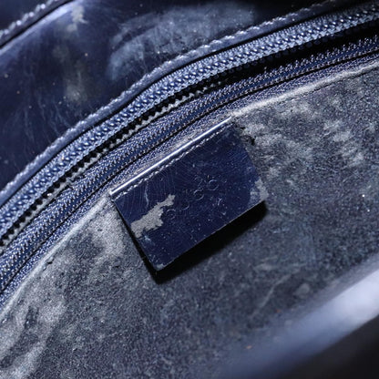 Gucci GUCCI Shoulder Bag Enamel Navy Silver Authentic bs28873