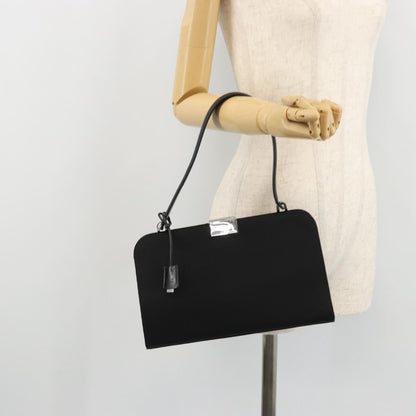 Gucci GUCCI Hand Bag Canvas Silver Black Authentic 175720