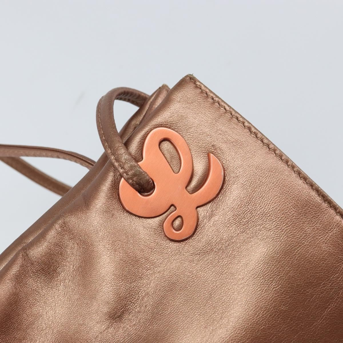 Loewe LOEWE Shoulder Bag Leather Brown Gold Authentic 162859
