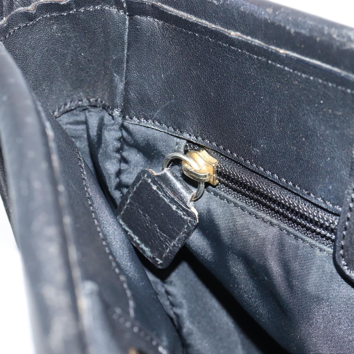 Celine CELINE Tote Bag Nylon Black Gold Authentic 136206