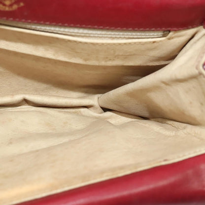 Gucci GUCCI Shoulder Bag Suede Vintage Red Gold Authentic ep7843