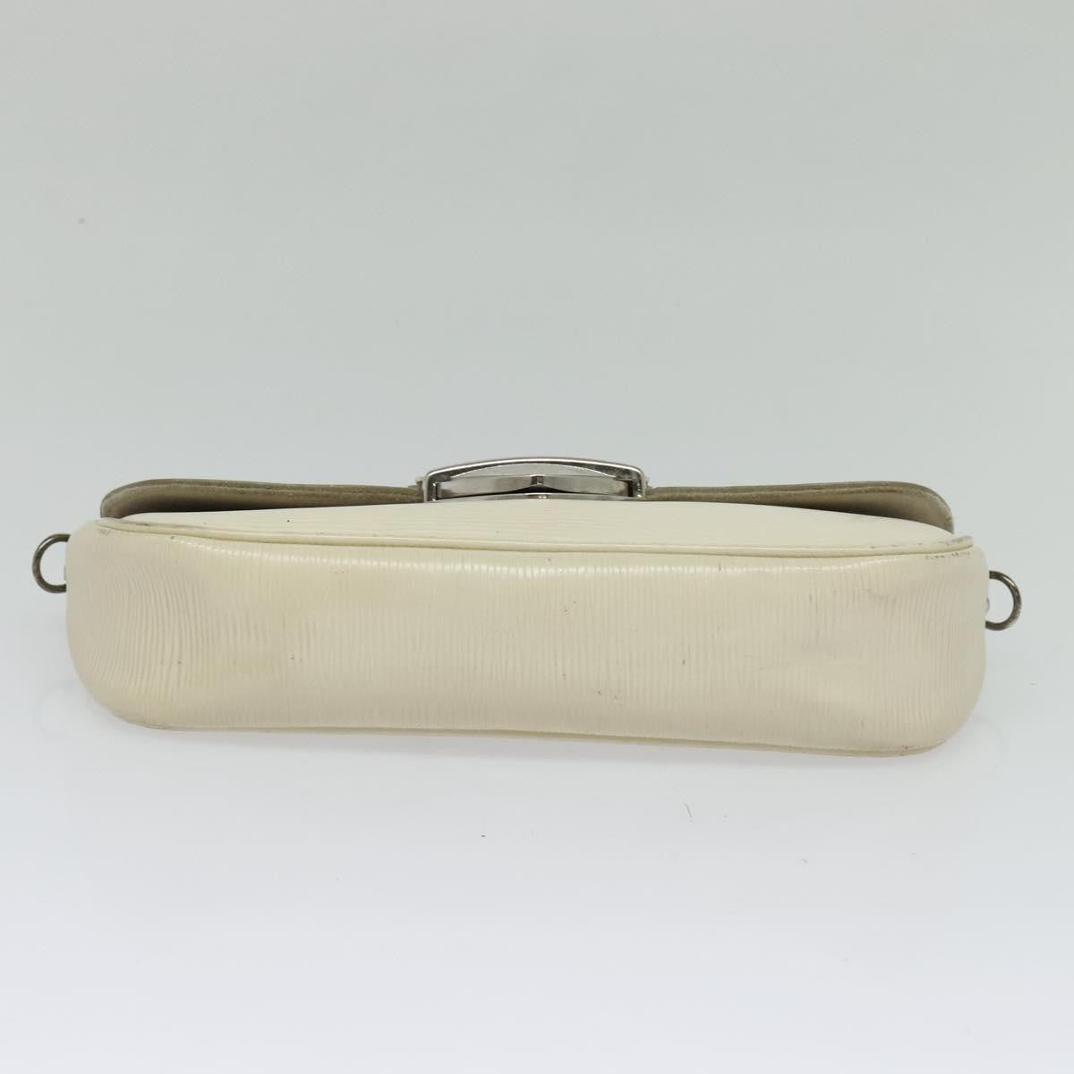 Louis Vuitton LOUIS VUITTON Epi Pochette Montaigne Bag White Yvoire M5929J LV Authentic ep9537
