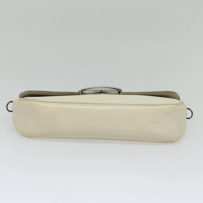 Louis Vuitton LOUIS VUITTON Epi Pochette Montaigne Bag White Yvoire M5929J LV Authentic ep9537