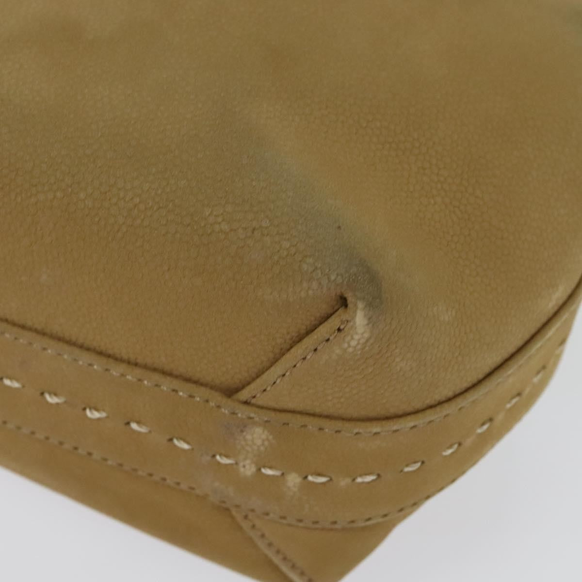 Celine CELINE Hand Bag Leather 2way Beige Gold Authentic sw1099