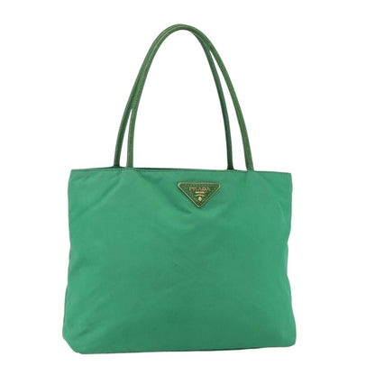 Prada PRADA Tote Bag Nylon Green Gold Authentic 155942