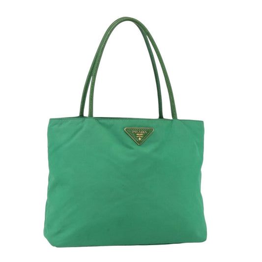 Prada PRADA Tote Bag Nylon Green Gold Authentic 155942