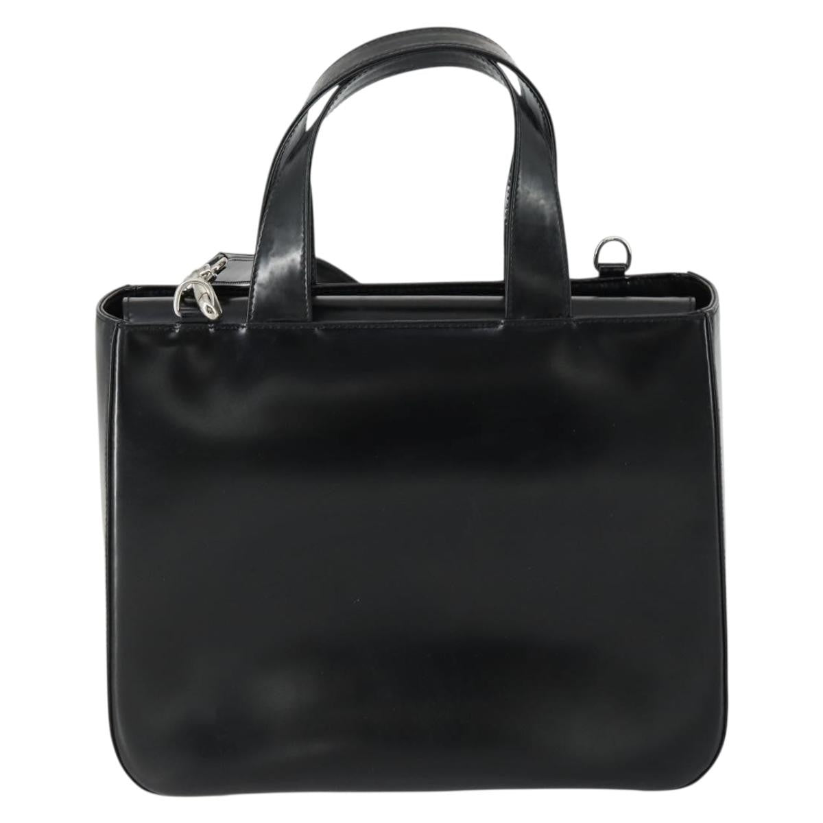 Gucci GUCCI Hand Bag Patent leather 2way Black Silver 000 2058 0504 5 Authentic 155470