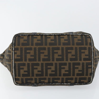 Fendi FENDI Zucca Canvas Hand Bag Brown Black gold Authentic 146809