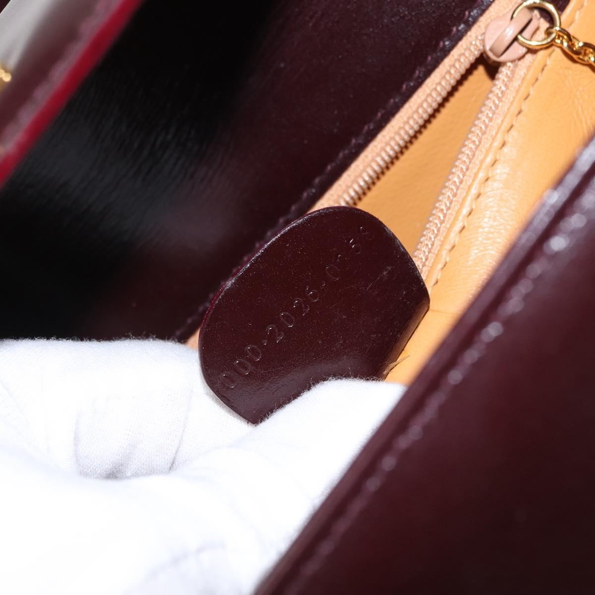 Gucci GUCCI Hand Bag Leather 2way Bordeaux Gold 000 2026 0258 Authentic ep12849