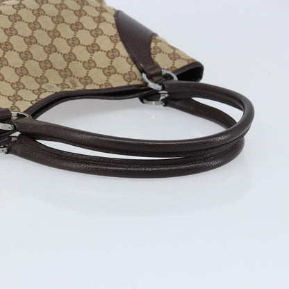Gucci GUCCI GG Canvas Tote Bag Beige Silver 113015 Authentic kk644