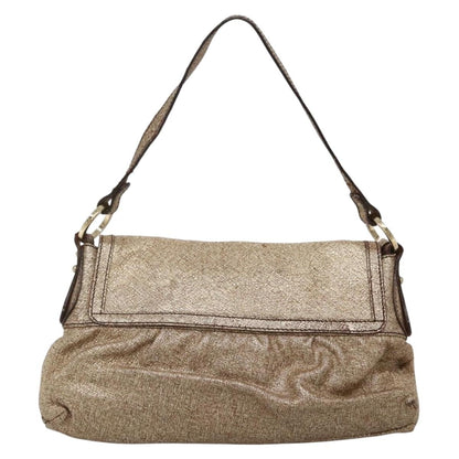 Fendi FENDI Shoulder Bag Leather Gold Authentic ep10421