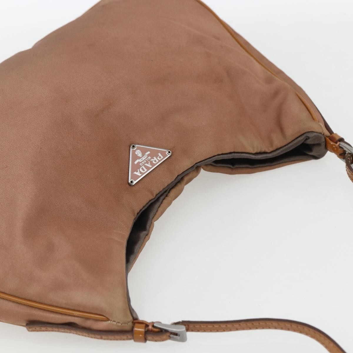 Prada PRADA Shoulder Bag Nylon Beige Gold Authentic 162843