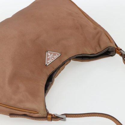 Prada PRADA Shoulder Bag Nylon Beige Gold Authentic 162843