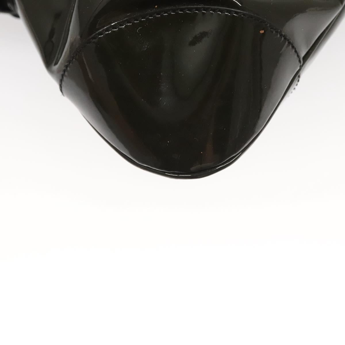 Salvatore Ferragamo Salvatore Ferragamo Gancini Hand Bag Enamel Green Silver Authentic 126114