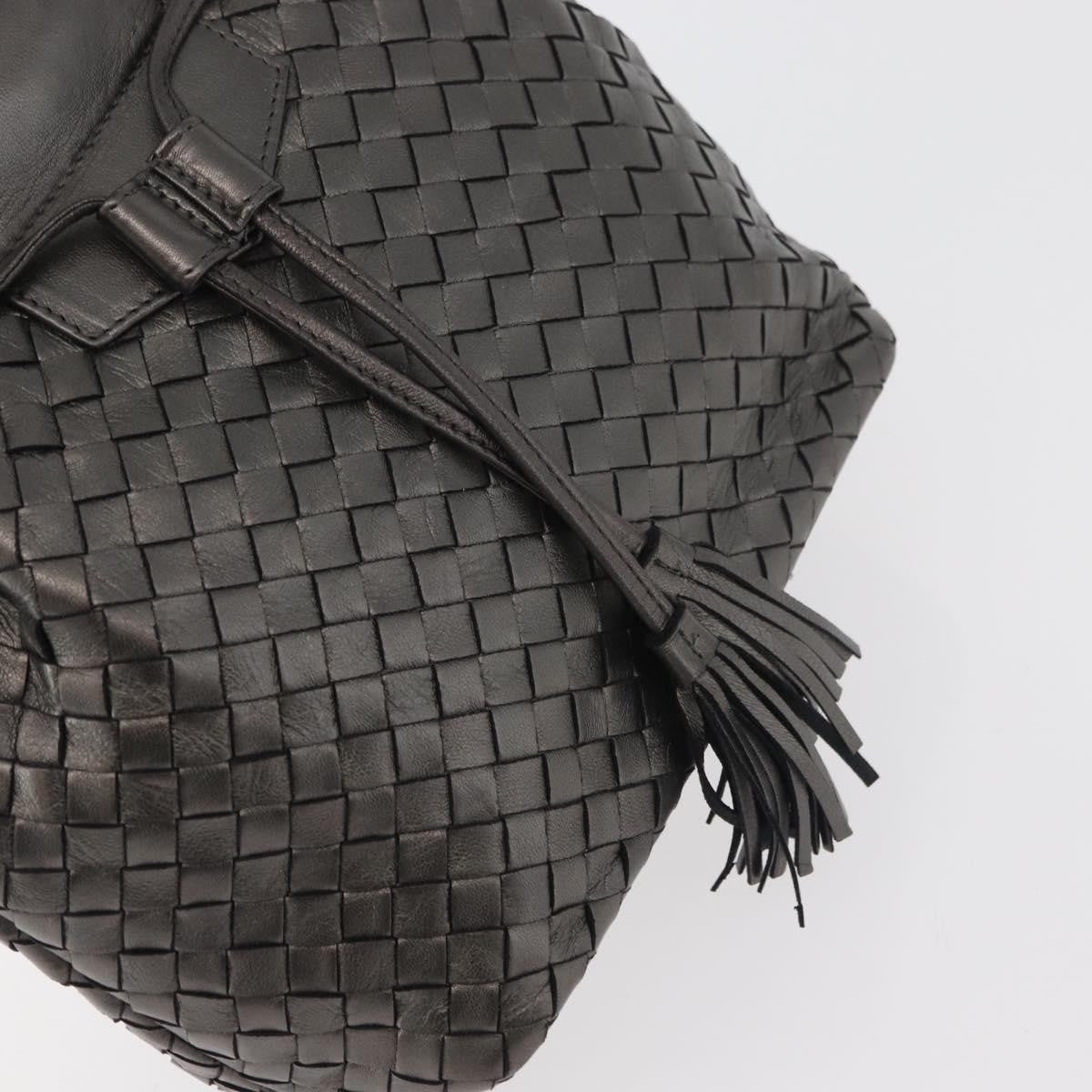 BOTTEGAVENETA BOTTEGAVENETA BOTTEGA VENETA INTRECCIATO Purse Hand Bag Leather Silver Gold Authentic 177803