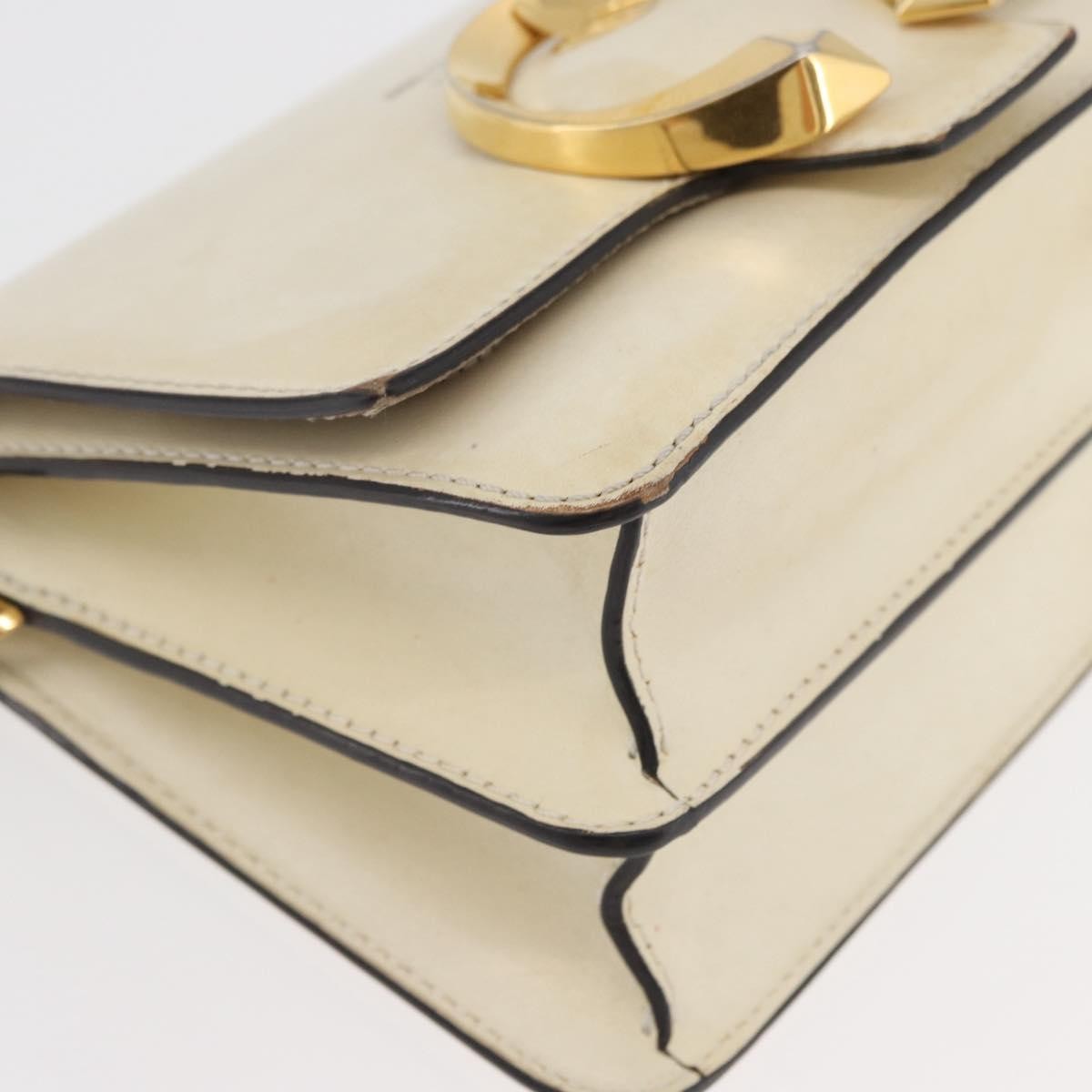 Jimmy Choo Jimmy Choo Shoulder Bag Leather White Gold Authentic BA12336