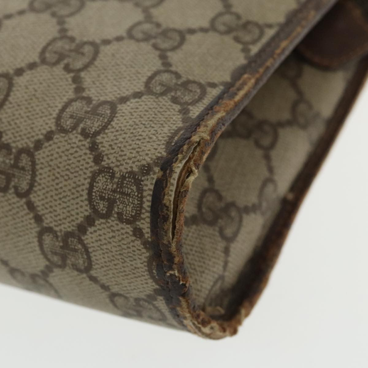 Gucci GUCCI GG Supreme Clutch Bag PVC Beige 97 01 037 Authentic 95525