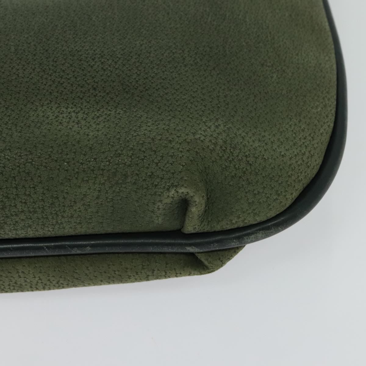 Gucci GUCCI Shoulder Bag Leather Green Gold Authentic am8352