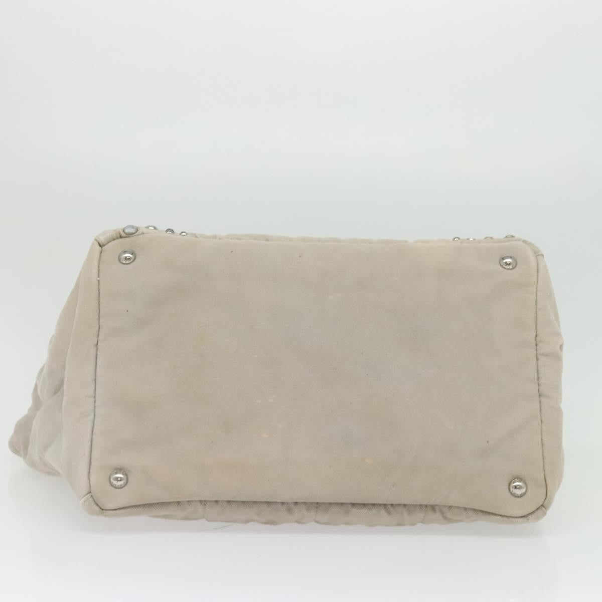 Prada PRADA Bijoux Kanapa MM Tote Bag Canvas 2way Gray Authentic 140797