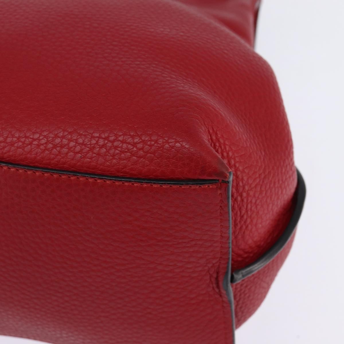 Gucci GUCCI Bamboo Daily Hand Bag Leather 2way Red Silver 392013 Authentic BA6241