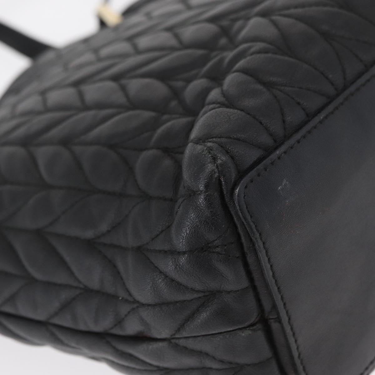 Gucci GUCCI Tote Bag Leather Black Gold 002 1099 Authentic 166099
