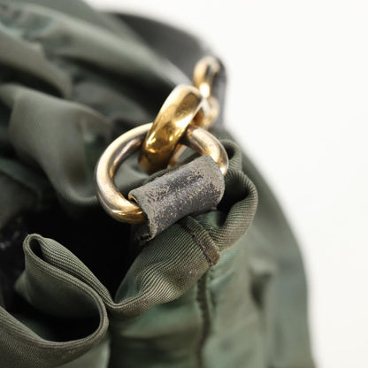 Prada PRADA Hand Bag Nylon 2way Green Gold Authentic 157145