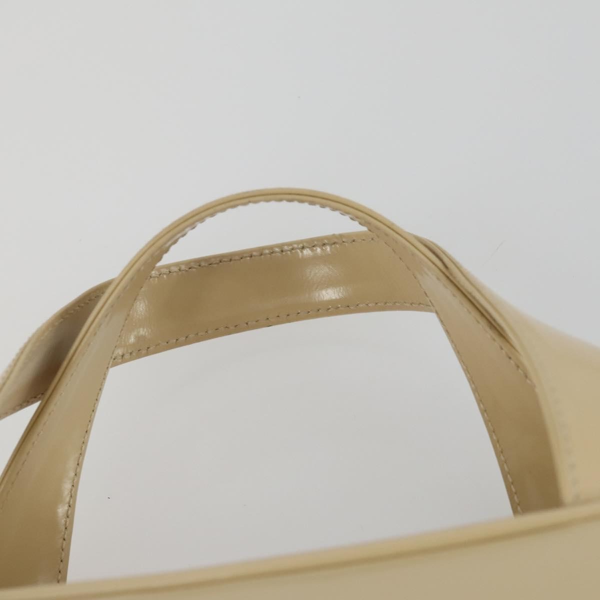 Gucci GUCCI Hand Bag Patent leather 2way Beige Silver 000 1274 0505 Authentic 155235