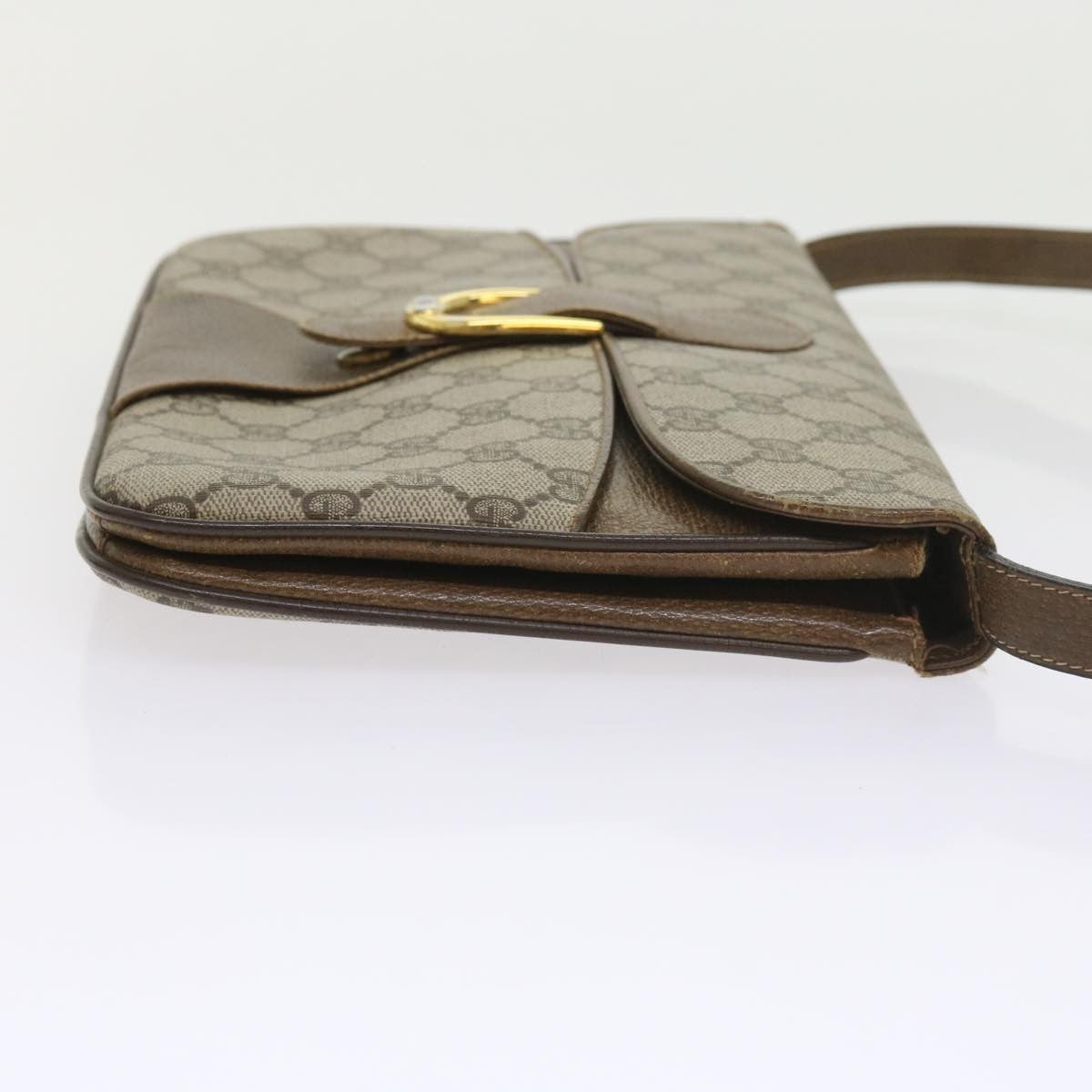 Gucci GUCCI GG Supreme Shoulder Bag PVC Leather Beige Authentic th4221