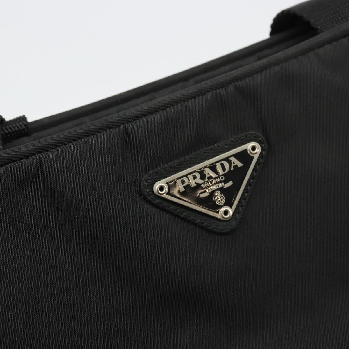 Prada PRADA Hand Bag Nylon Black Silver Authentic 175692