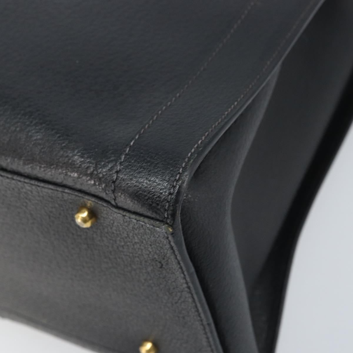 Gucci GUCCI Bamboo Tote Bag Leather Black Gold 002 1186 0259 Authentic 174576