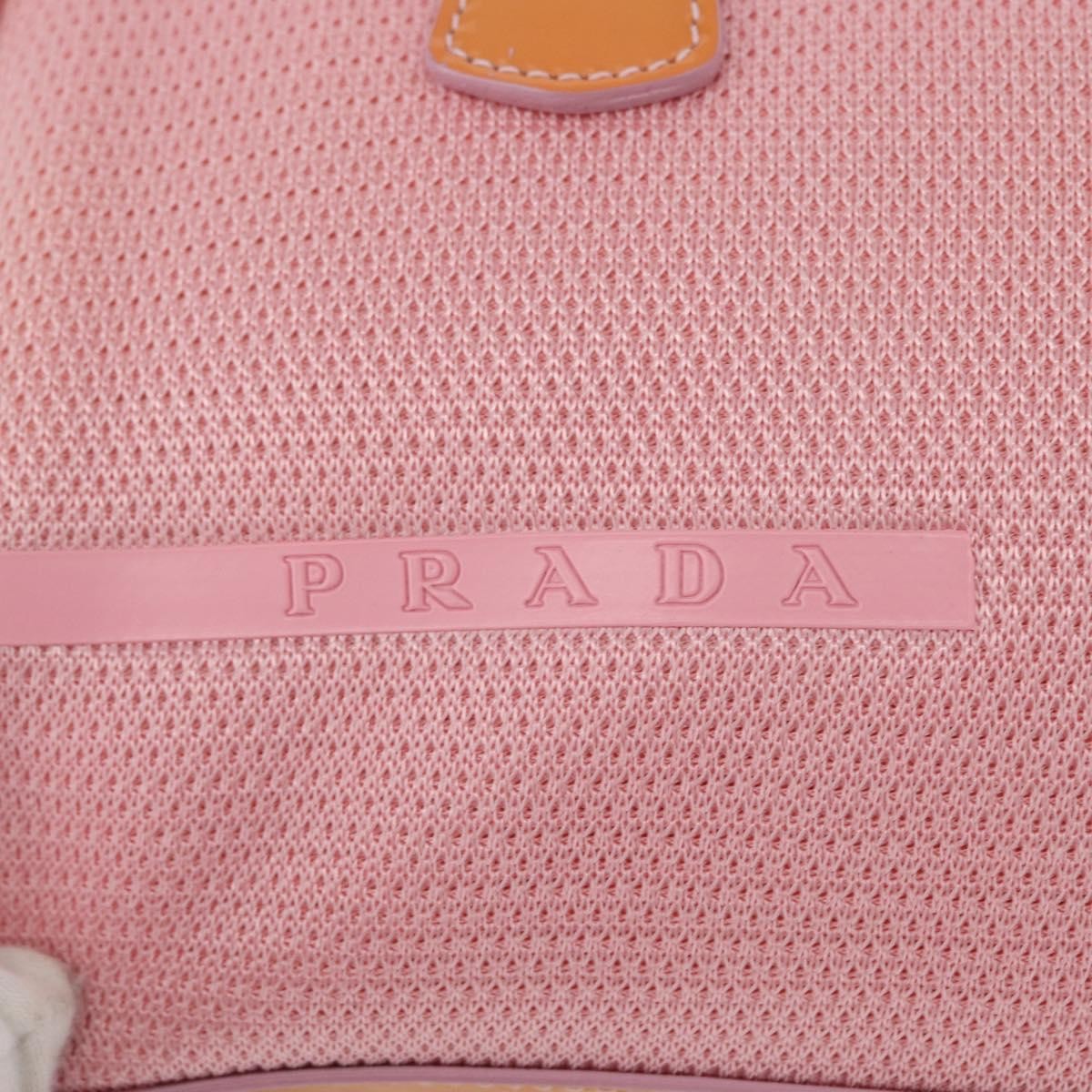 Prada PRADA Hand Bag Canvas Pink Silver Authentic 172212