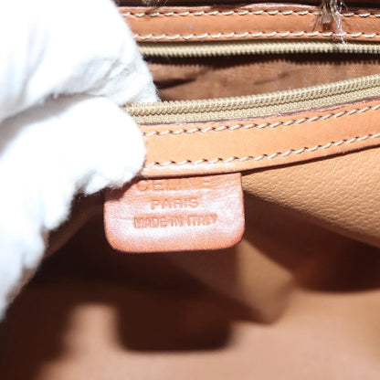 Celine CELINE Macadam Canvas Hand Bag PVC Leather Brown Gold Authentic gh739