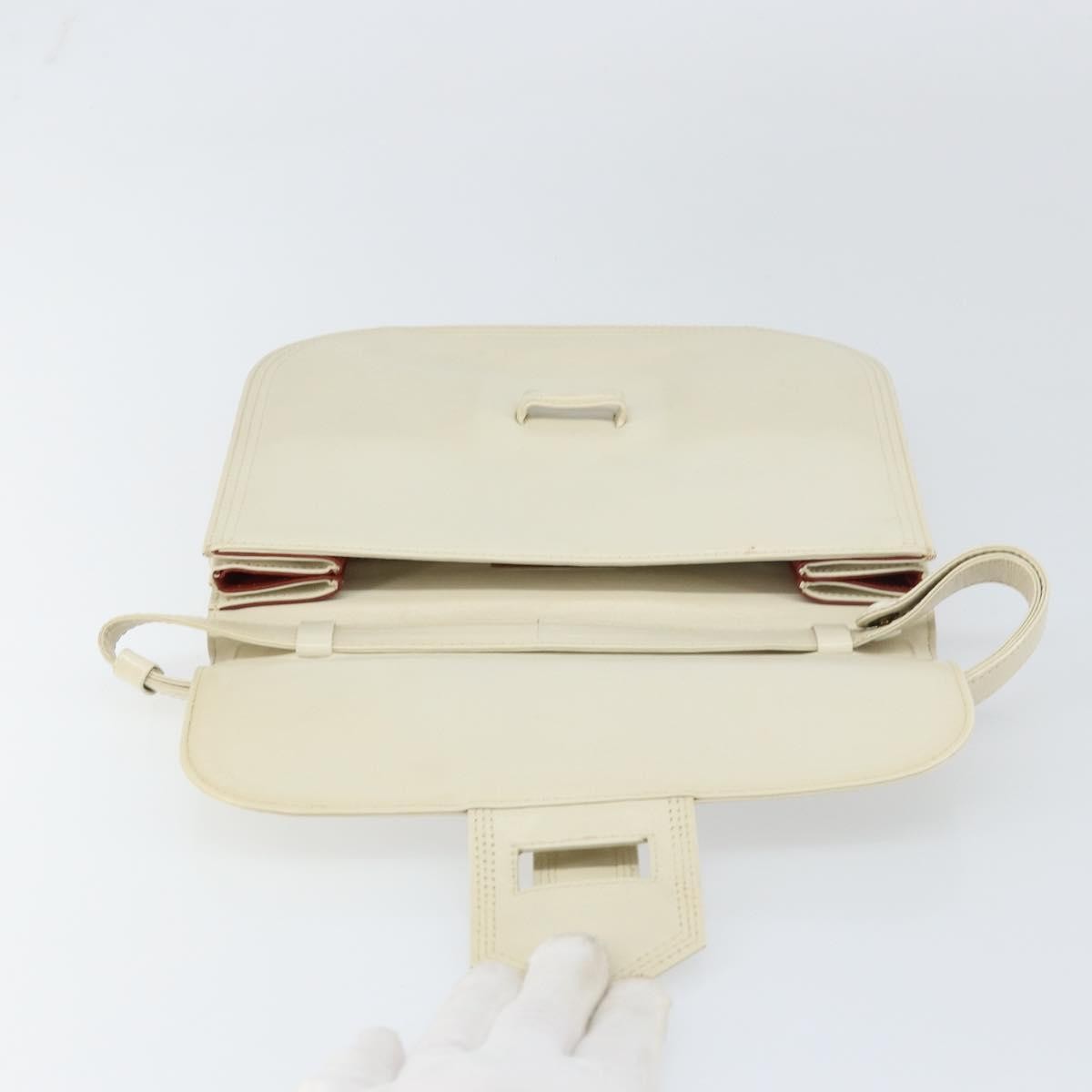 Saint Laurent SAINT LAURENT Shoulder Bag Leather White Authentic ka743
