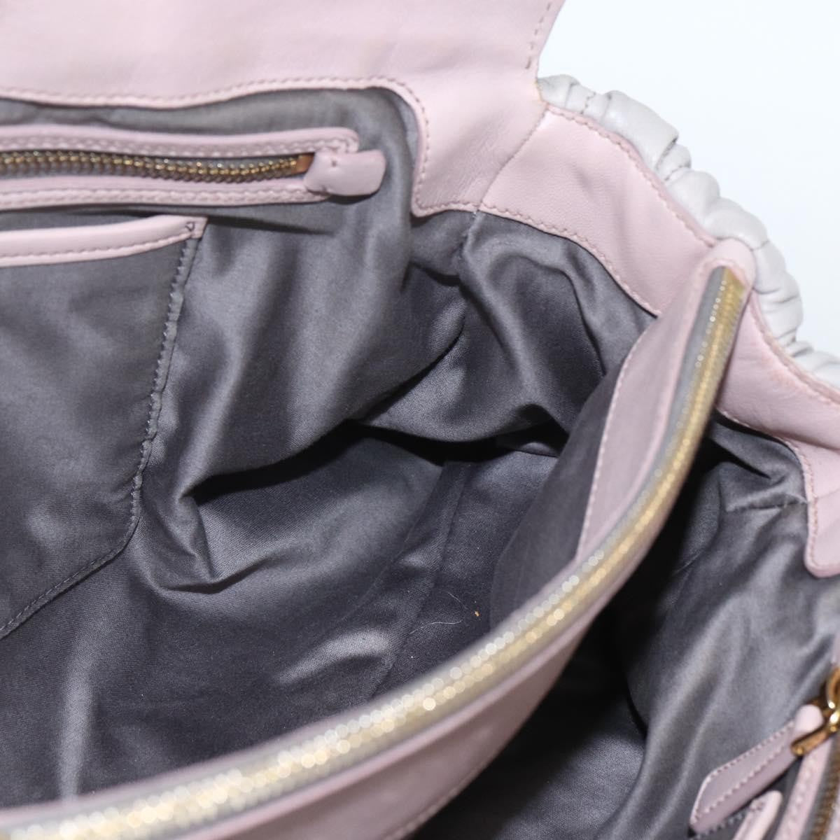 Miu Miu Miu Miu Matelasse Shoulder Bag Leather Gray Gold Authentic 162864