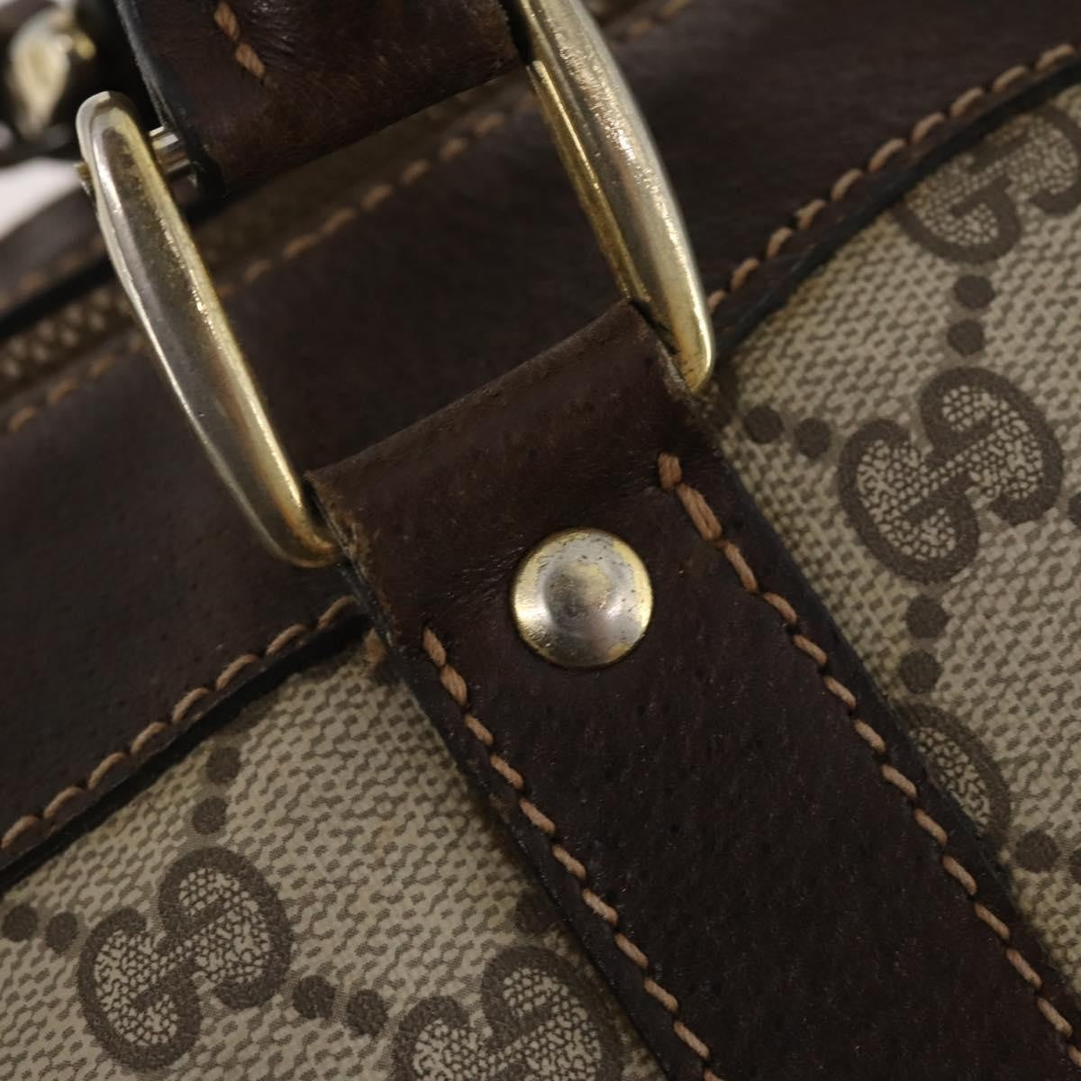 Gucci GUCCI GG Supreme Boston Bag PVC Beige Gold Authentic 175449
