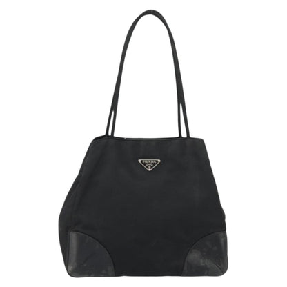 Prada PRADA Tote Bag Nylon Black Silver Authentic 175396