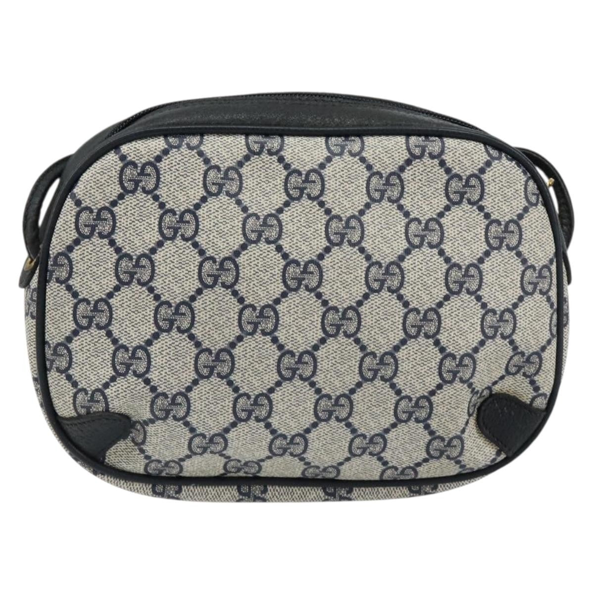 Gucci GUCCI GG Supreme Sherry Line Shoulder Bag PVC Navy Red 89 02 066 Authentic 150546