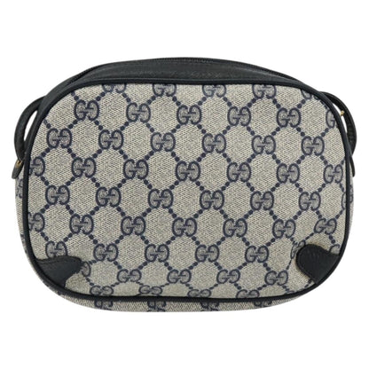 Gucci GUCCI GG Supreme Sherry Line Shoulder Bag PVC Navy Red 89 02 066 Authentic 150546