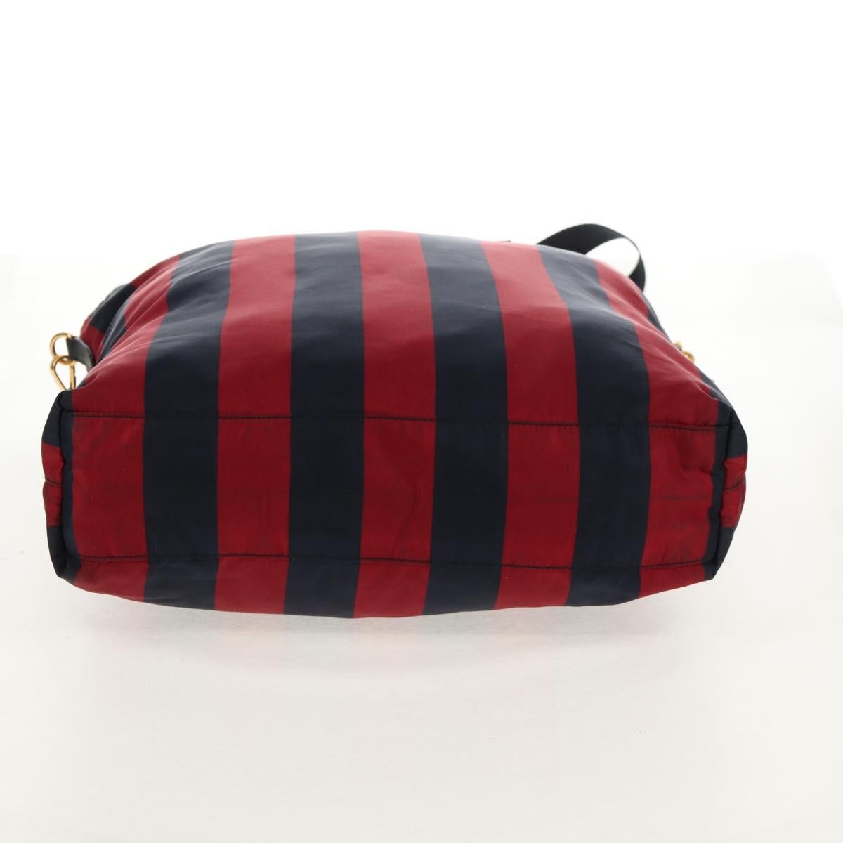 Prada PRADA Tote Bag Nylon 2way Red Navy gold Authentic 158700